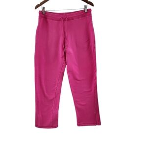 Lilly Pulitzer Hot Pink Sweatpants Pants Zipper Pockets Ankle Womens Size M